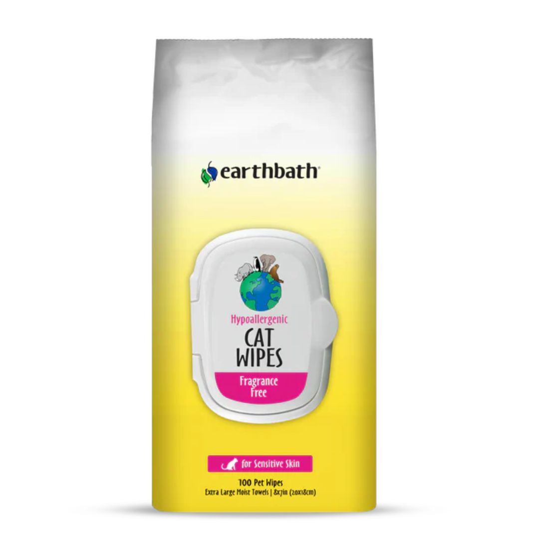 Earthbath Hypo-Allergenic Cat Wipes Fragrance Free 100ct