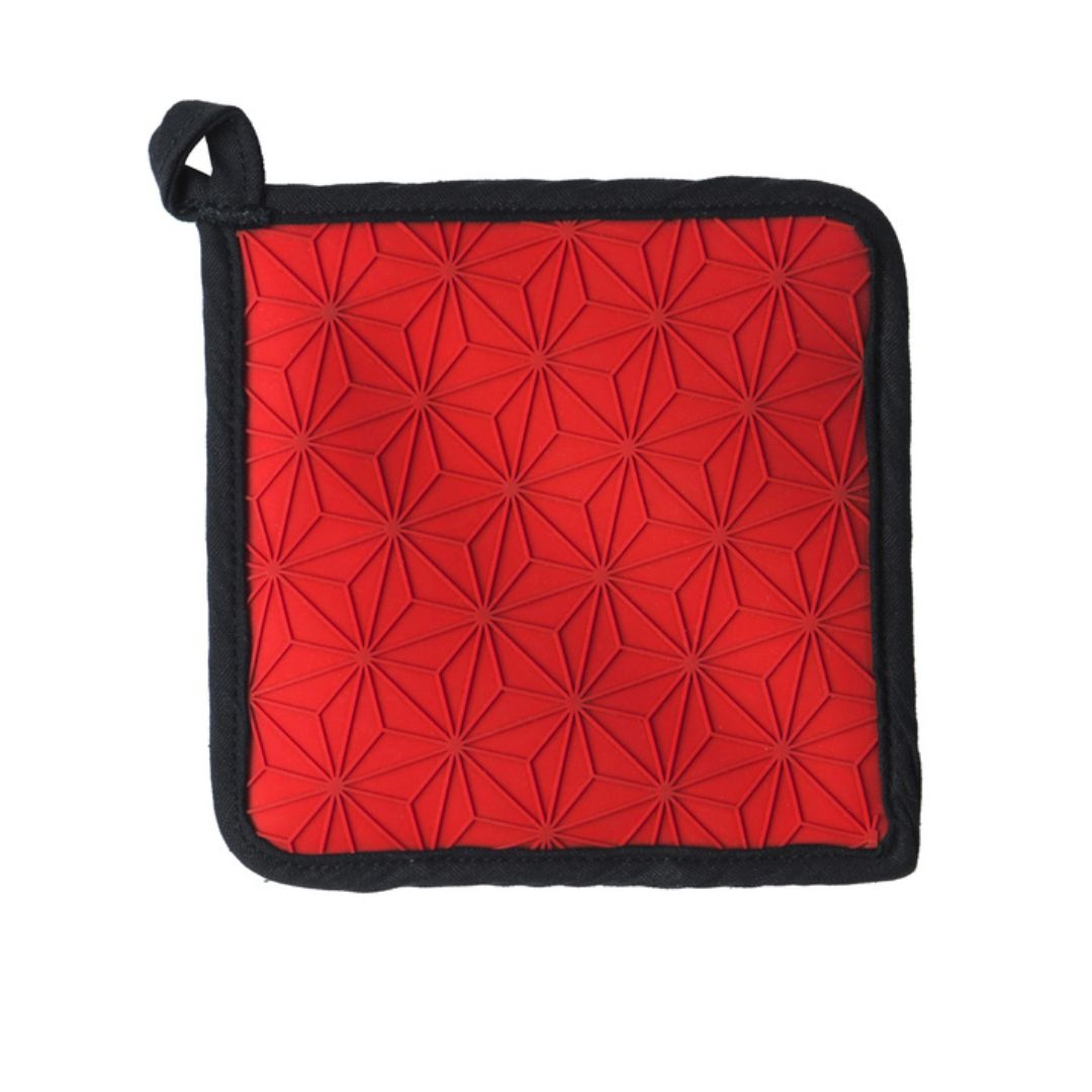 Lodge Red Silicone and Fabric Potholder / Trivet