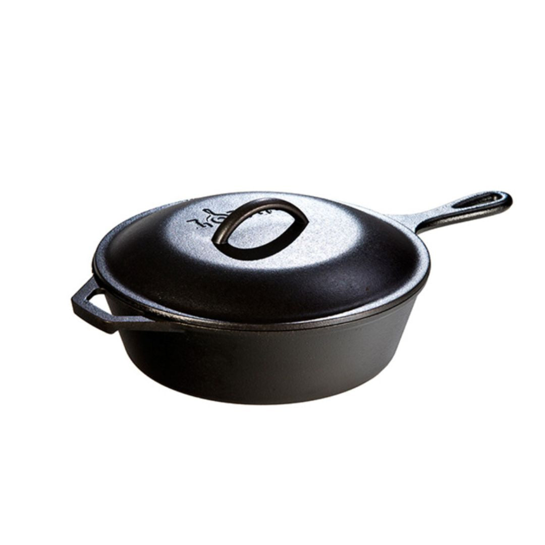 Lodge 10.25 Inch / 3.2 Quart Cast Iron Covered Deep Skillet