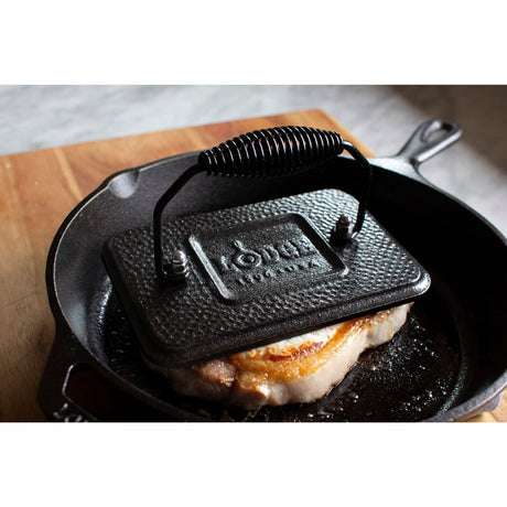 Lodge 6.75 x 4.5 Inch Cast Iron Grill Press