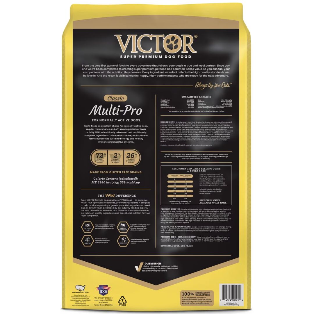 Victor Classic Multi-Pro For Normally Active Dogs 30#