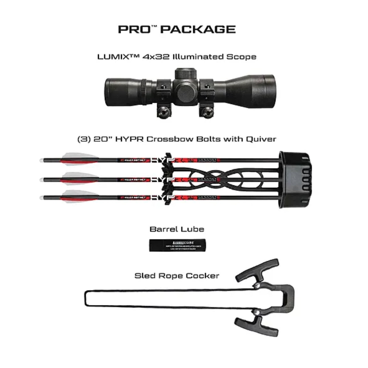 Killer Instinct Fatal-x Crossbow Kit w/Sled Rope Cocker 2087