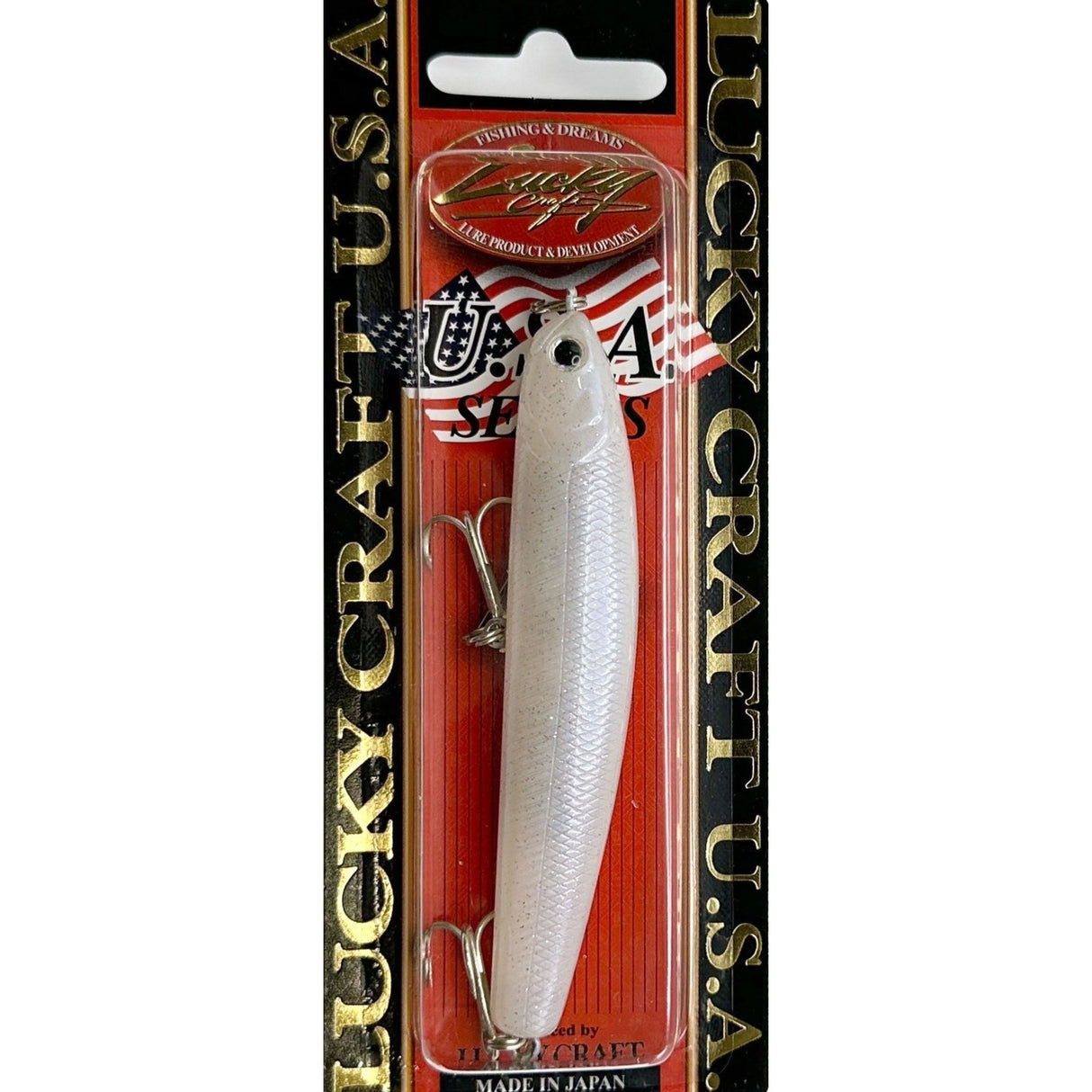 Lucky Craft U.S.A. Wander 95 Sinking 3-3/4" Pearl Flake White