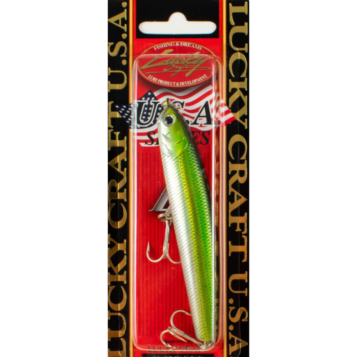 Lucky Craft U.S.A. Wander 95 Sinking 3-3/4" Golden Green