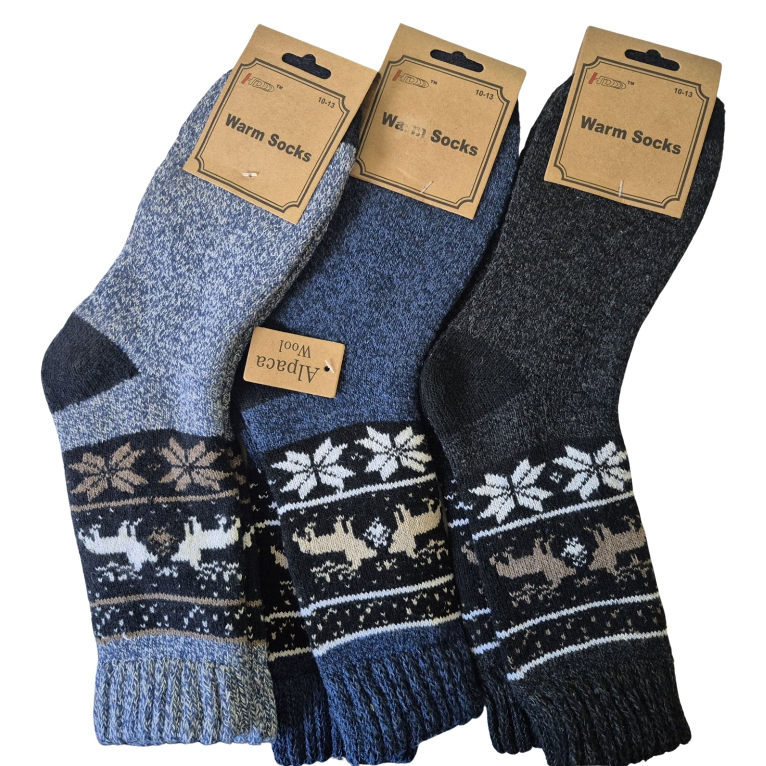 HD Nature Alpaca Men's Socks 3pk Print Style