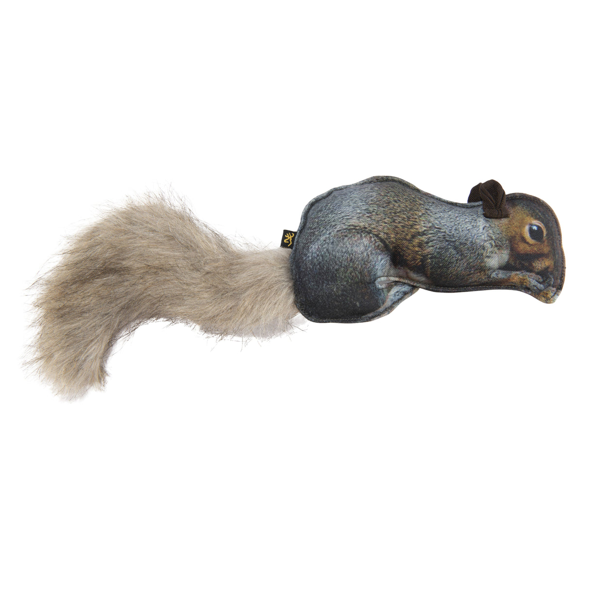 Browning Squirrel Fabric Squeaker Chew Toy Gray