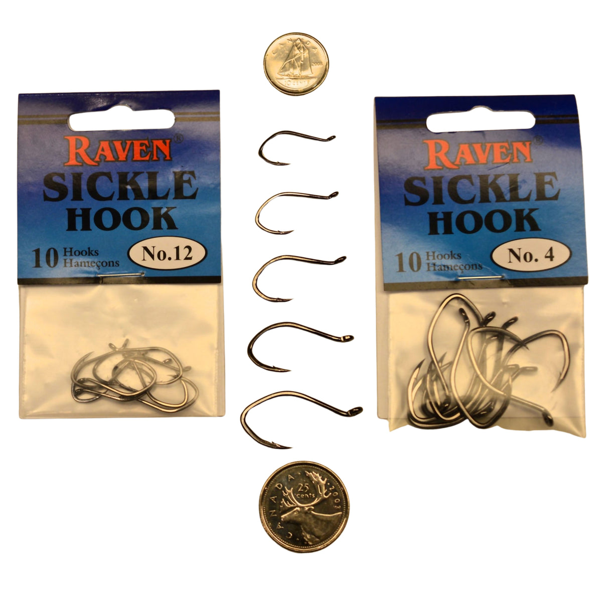Raven Sickle Hook Black Nickel #10 10pk