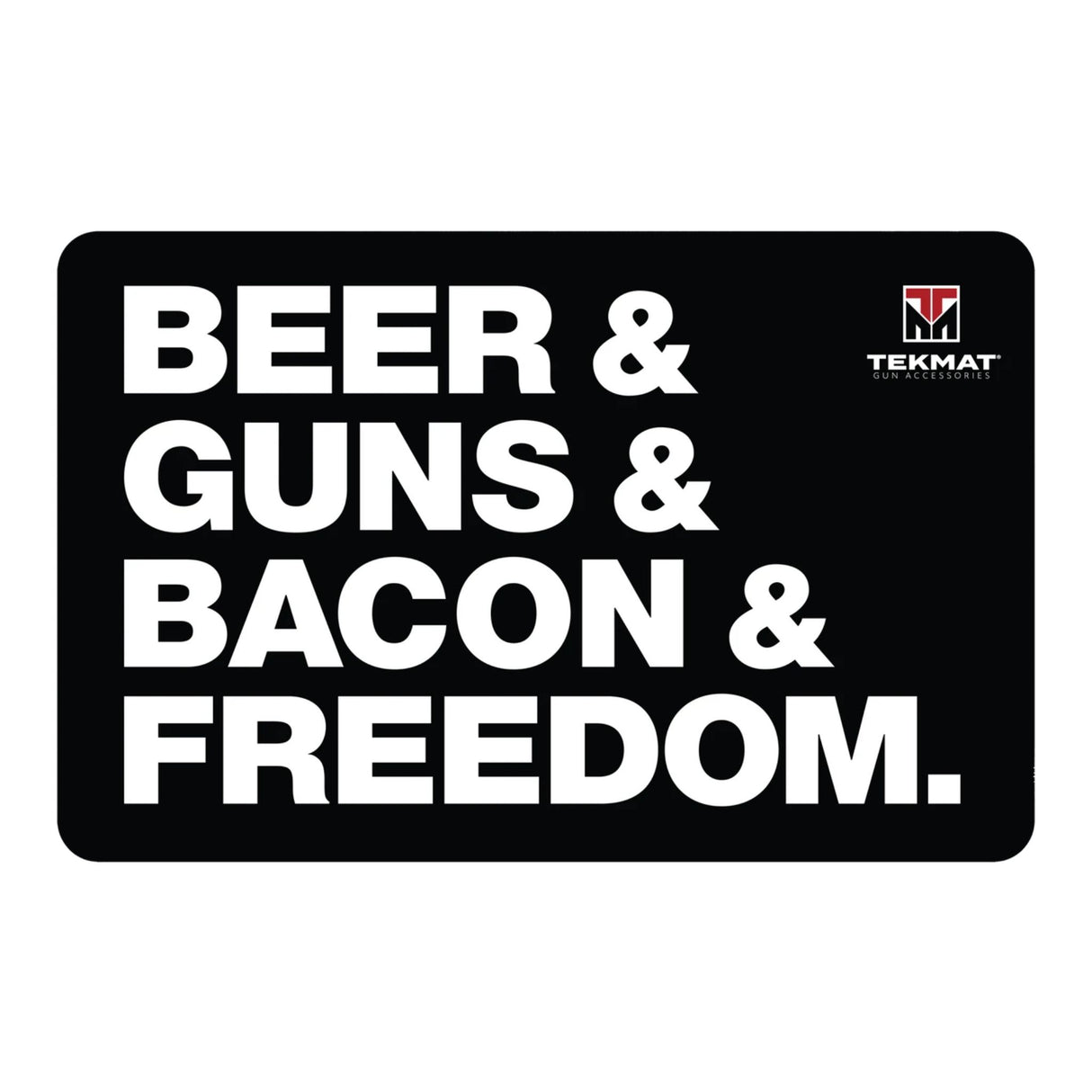 Tekmat 42" x 25" Beer & Guns & Bacon & Freedom Gun Cleaning Mat