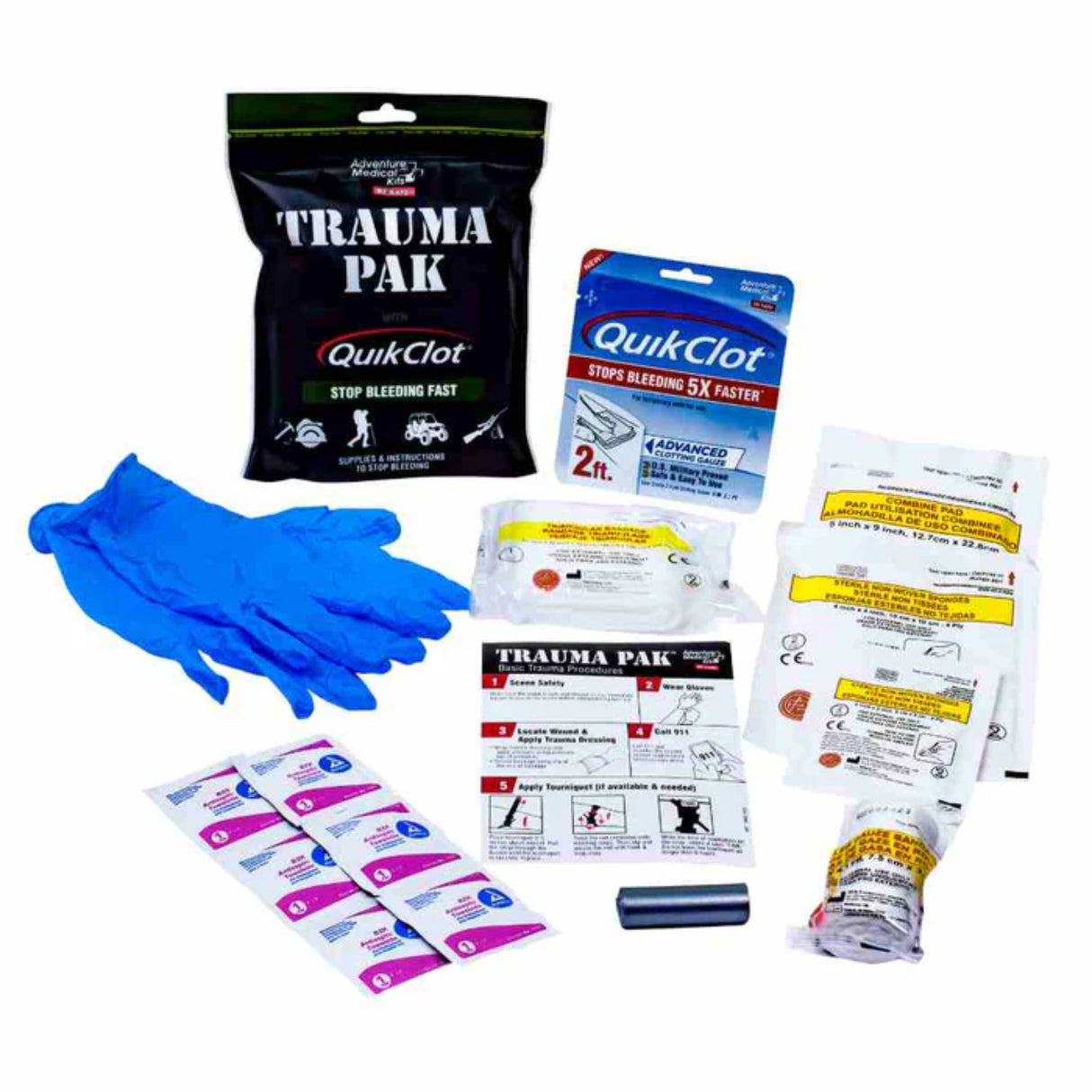 Adventure Medical Kit Trauma Pak First Aid Kit with QuikClot