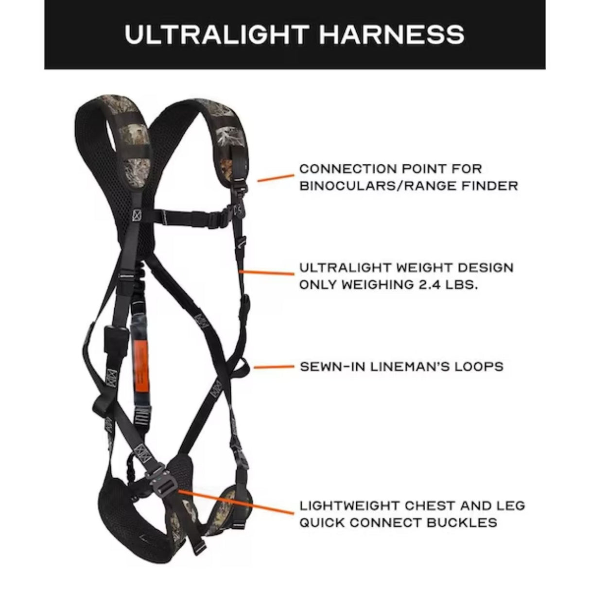 UltraLight Harness Kit, 3XL, 300 lb, Quick-Connect Chest/ Quick-Connect Leg Straps HE2103
