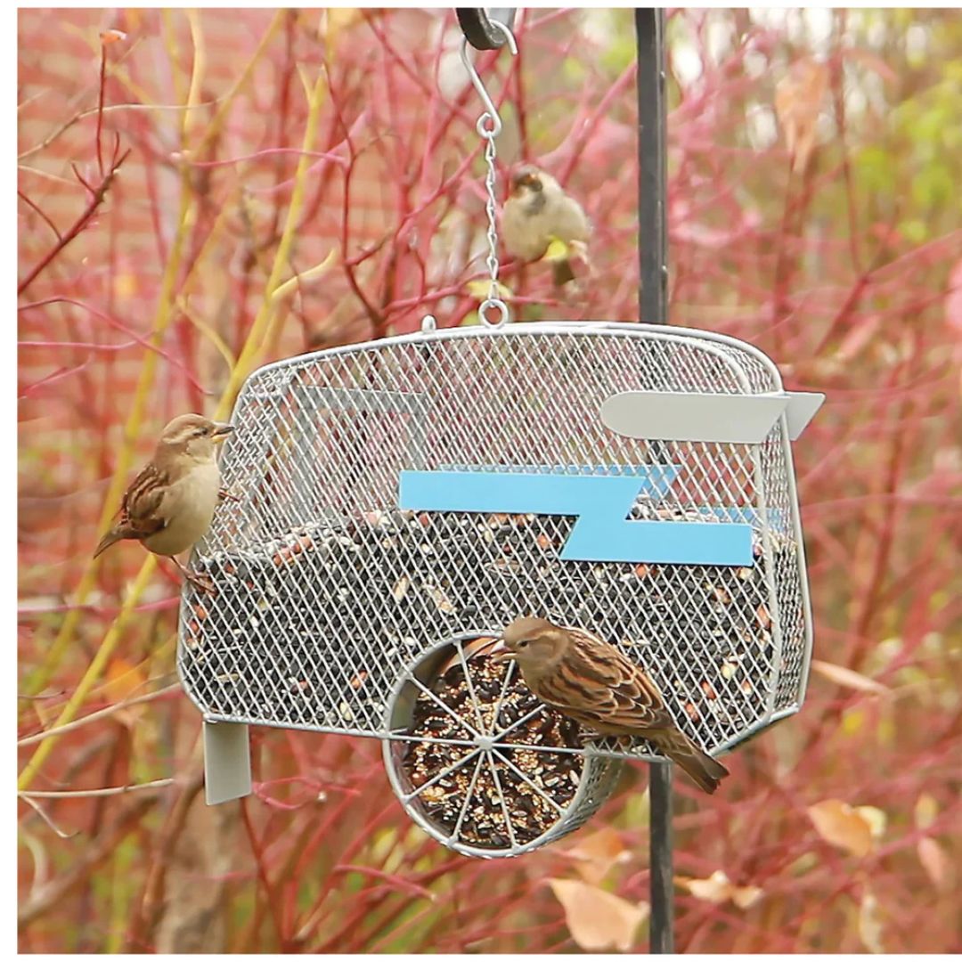 Camper Bird Feeder for Seed Cakes, Peanuts and Sunflower Seeds