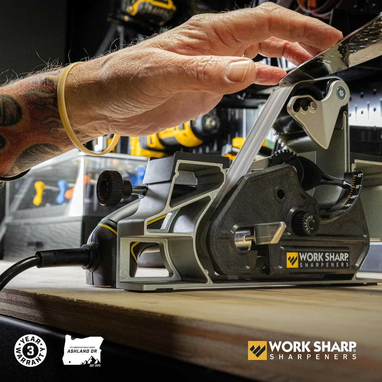 Work Sharp Ken Onion Edition Knife & Tool Sharpener Elite Mk2 - Adjustable Knife Sharpening System with Blade Grinding Attachment MK.2 - ELITE (WSKTS-KO2-ELT)