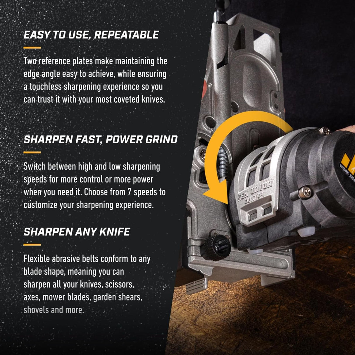 Work Sharp Ken Onion Edition Knife & Tool Sharpener Elite Mk2 - Adjustable Knife Sharpening System with Blade Grinding Attachment MK.2 - ELITE (WSKTS-KO2-ELT)