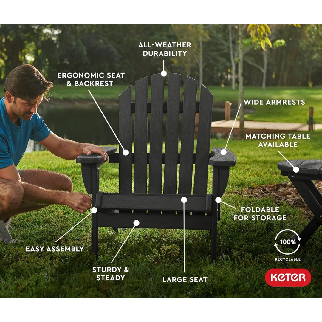 Willoughby Folding Adirondack Black