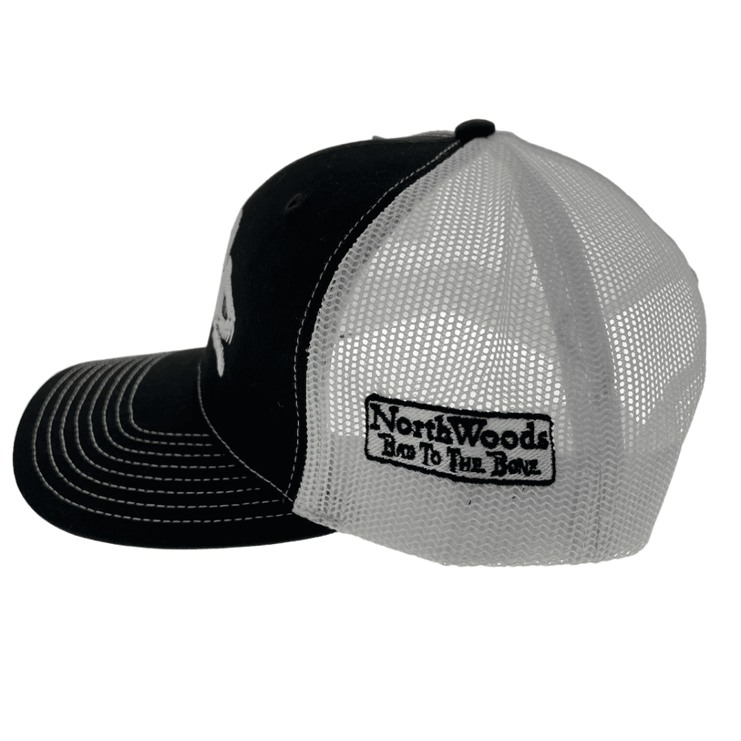Northwoods Embroidered Bad To The Bone Black Adjustable Snap Back Hat