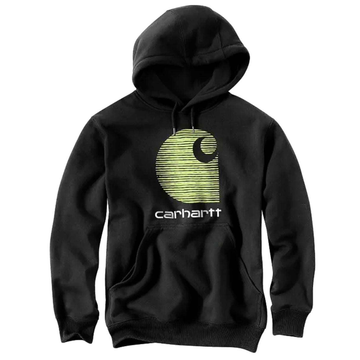 Name Brand Relaxed Fit Large Logo Hoodie - Black