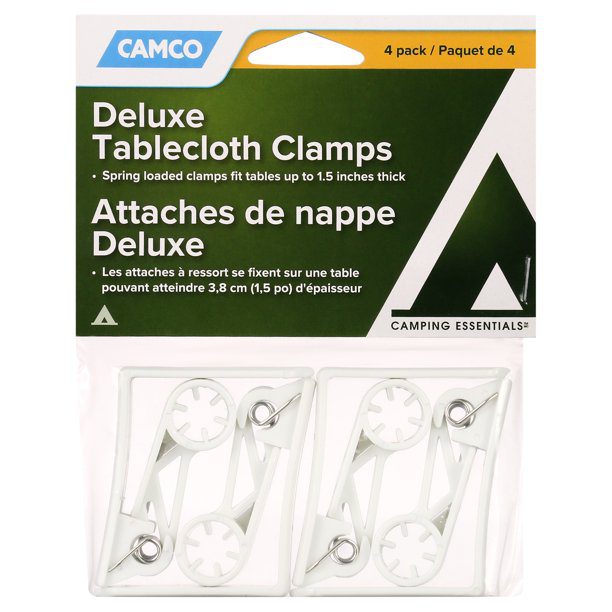Camco Deluxe Tablecloth Clamps - 4 PACK