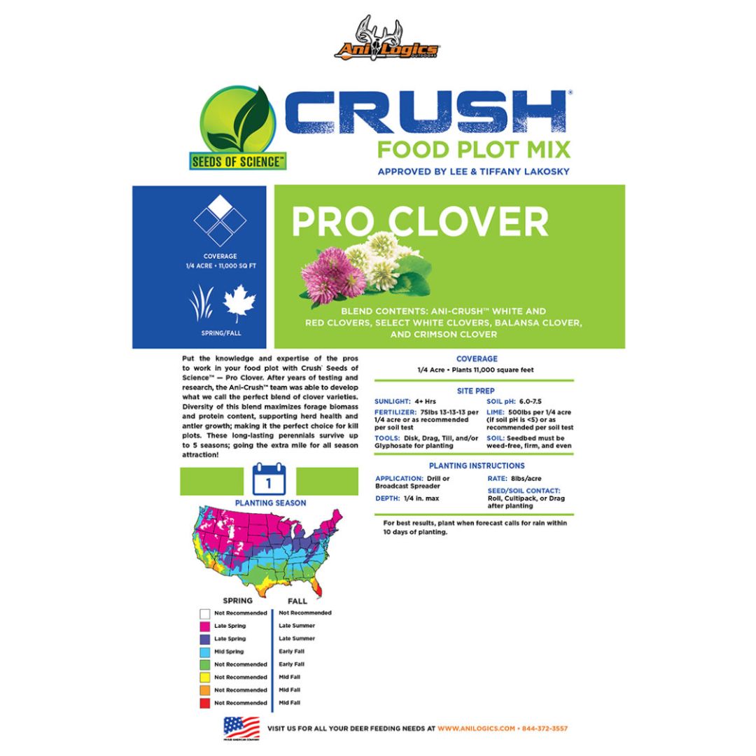 Ani-Logics Crush Pro Clover Food Plot Mix - 2lb