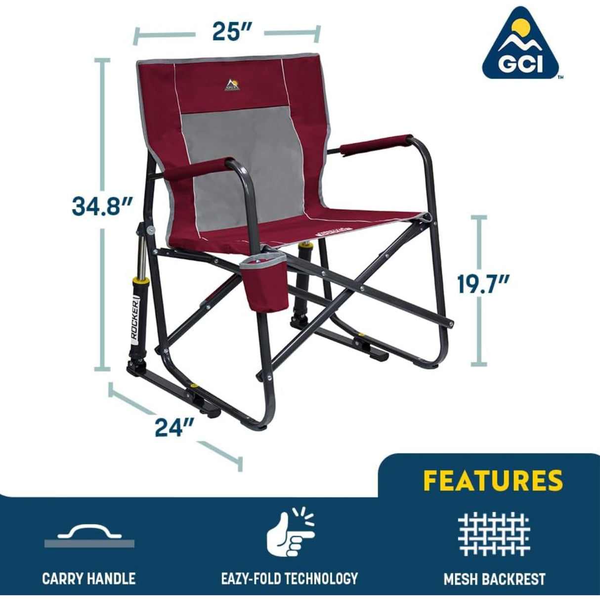 GCI Outdoors Freestyle Rocker Chair - Black