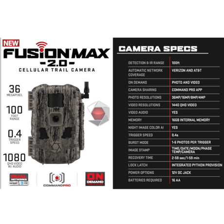 Stealth Fusion Max 2.0 Trail Camera - 2pk