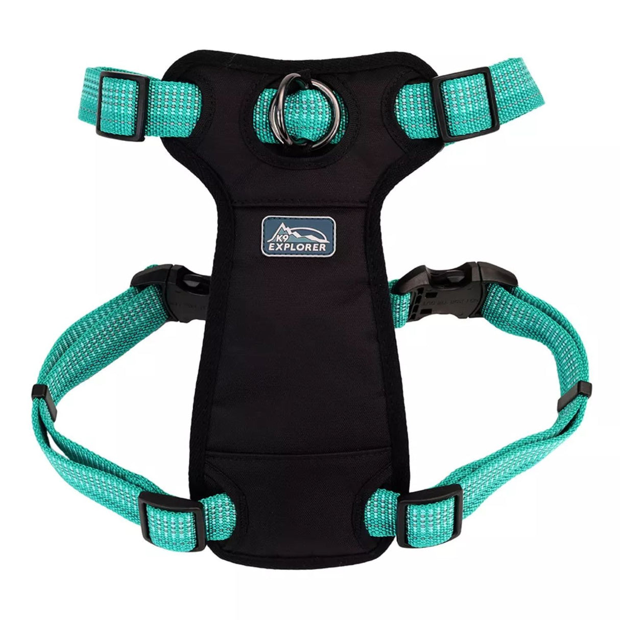 K9 Explorer Brights Reflective Front-Connect Harness - Ocean Large