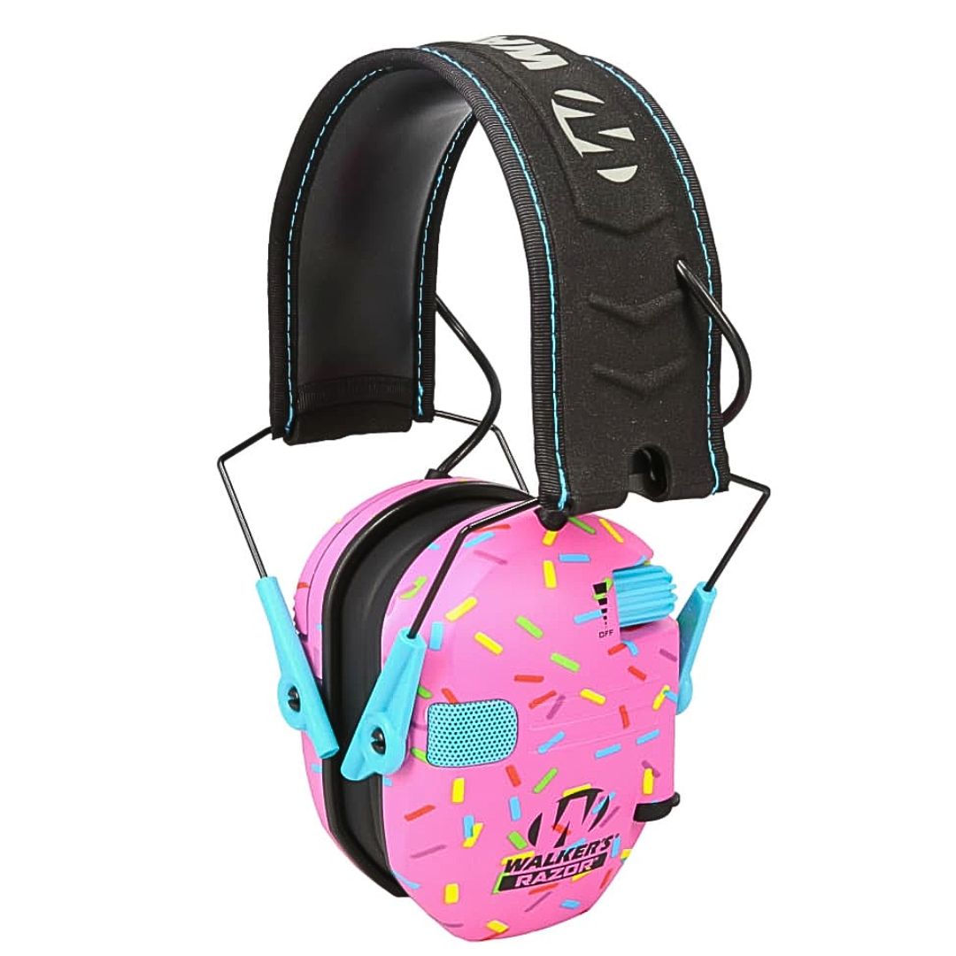 Walker's Razor Slim Electronic Ear Muffs - Pink Sprinkles