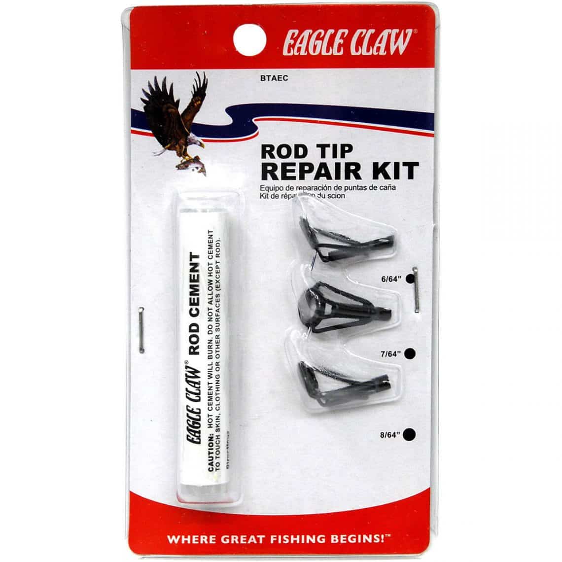 Prop65-Eagle Claw-Rod Tip Repair Kit W/Blue-Black – Northwoods Wholesale Outlet