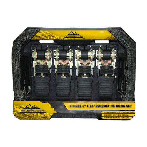 Ridgeline 4PC 1" X 15' Camo Ratchet Tie Down Set