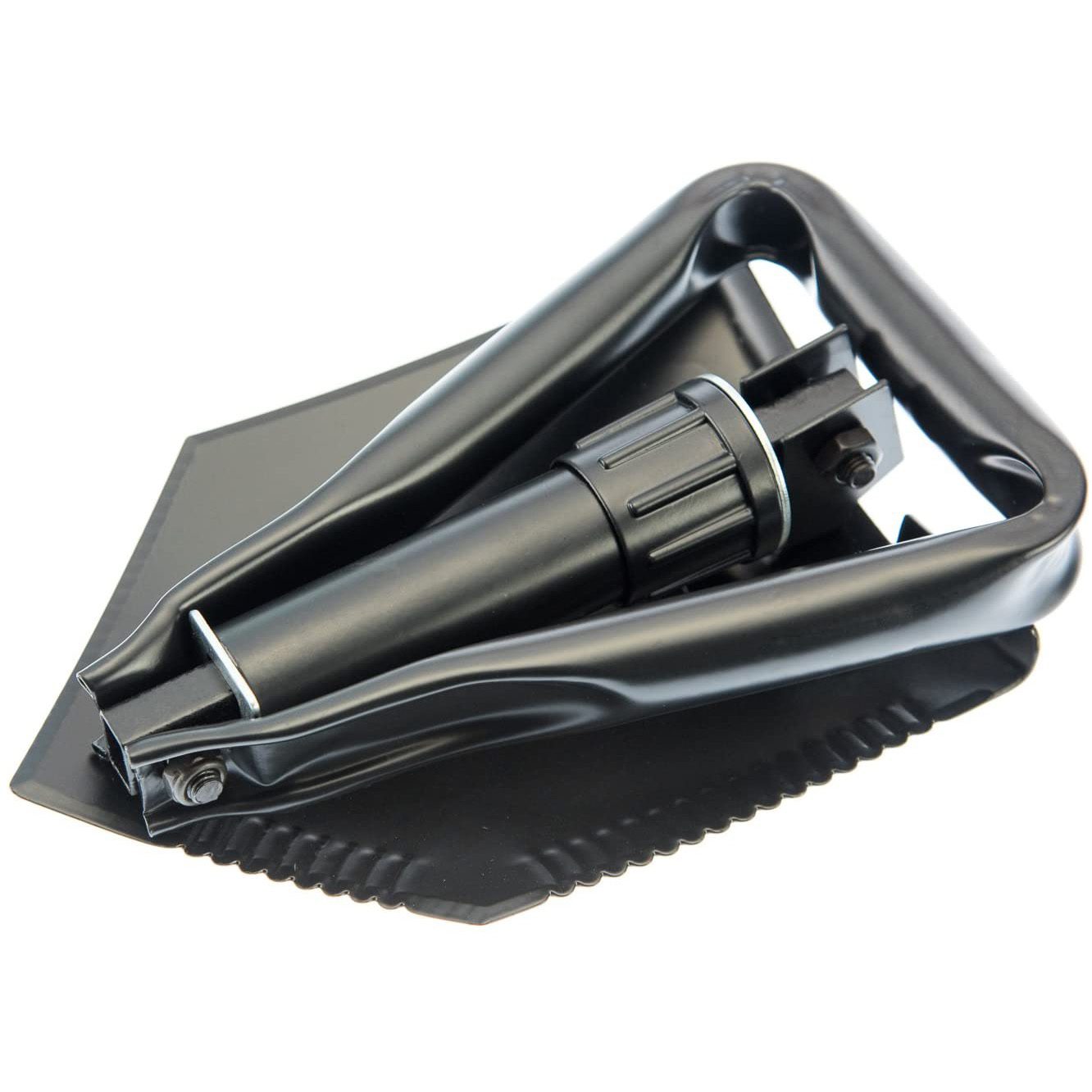 SE 23" Premium Quality Black Tri-Fold Serrated Shovel W/Carrying Case