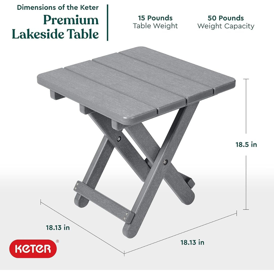 Lakeside 18" Square Folding Table
