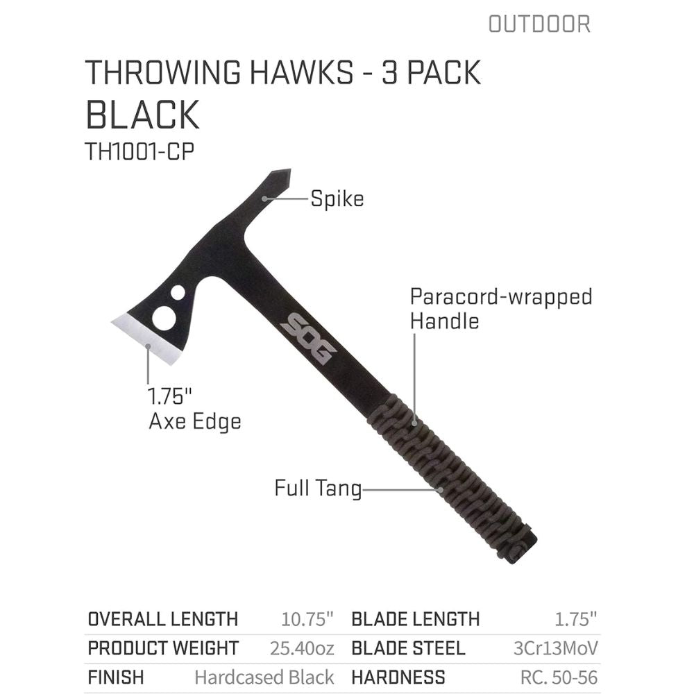 SOG Throwing Hawks- 3 Pack
