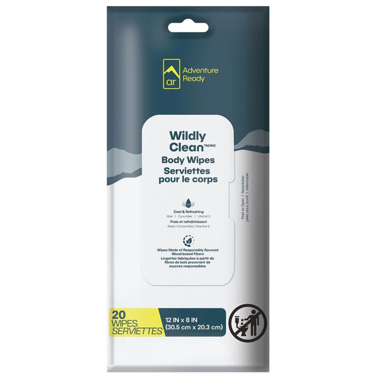 Adventure Ready Wildly Clean Body Wipes - 20 CT