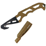 Gerber 1014884 Black Crisis Hook Knife Tan Handles