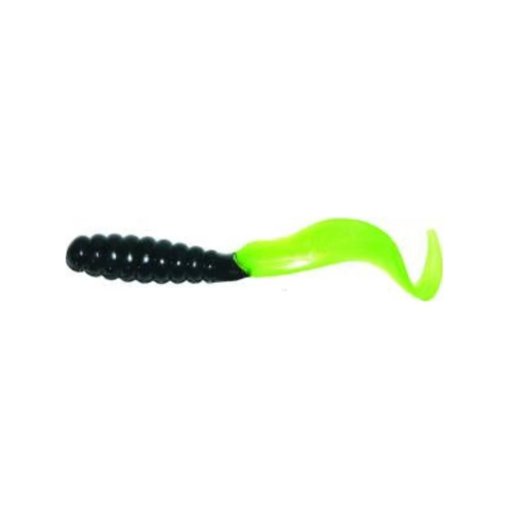 Mister Twister 2" Teenie Curly Tail Black/Chartreuse Pearl Tail  TTO20-310P