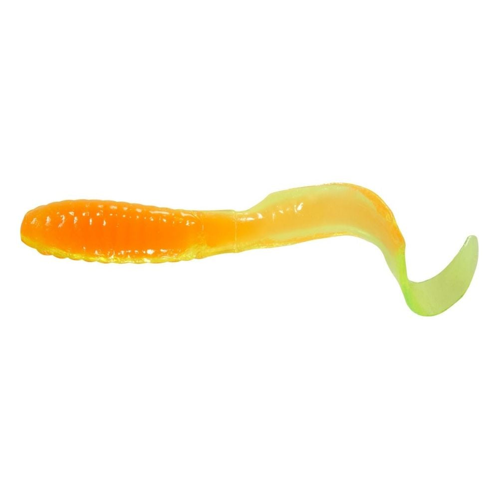 Mister Twister 2" Teenie Curly Tail Chartreuse/Orange Core  TTO20-108