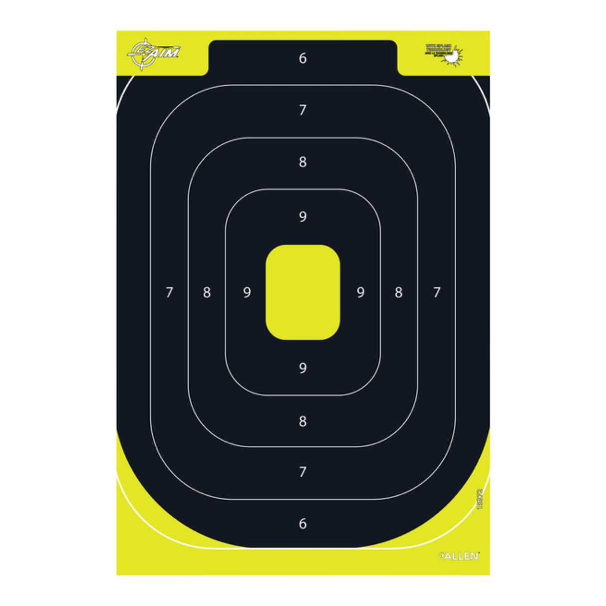 Allen EZ-Aim Non-Adhesive Splash IPSC 12"x18" Silhouette Target 8PK