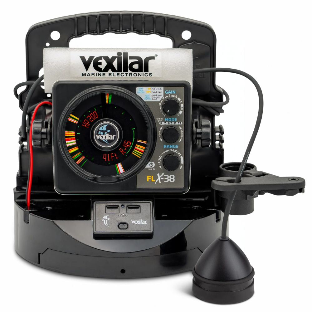 Vexilar FLX-38 BB Pro Pack Elite w/ Broad Band Ice-Ducer and Vexilar Lithium Battery