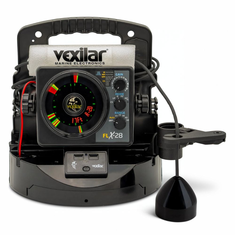 Vexilar FLX-28 Pro Pack Elite w/ ProView Ice-Ducer and Vexilar Lithium Battery