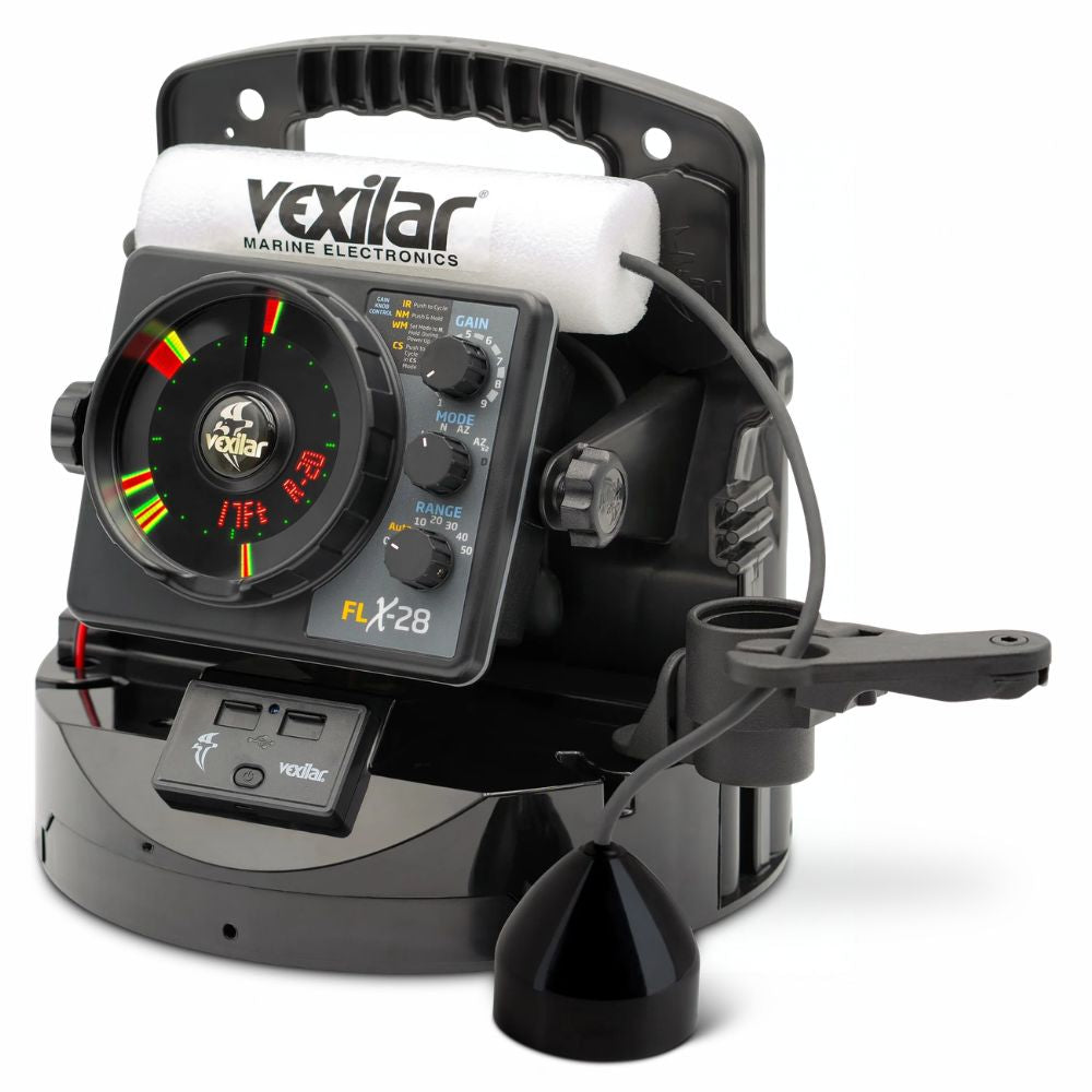 Vexilar FLX-28 Pro Pack Elite w/ ProView Ice-Ducer and Vexilar Lithium Battery