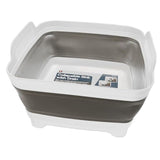 Sona Enterprises Collapsible White/Gray Sink with Drain (12" x 12")