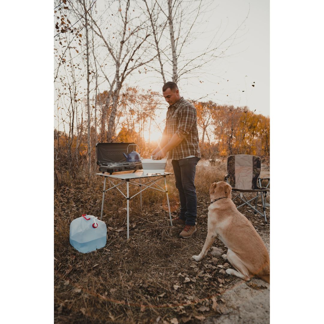 Stansport Aluminum Folding Table With Aluminum Top-27.5x27.5x27.5in