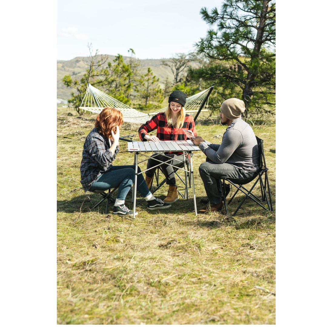 Stansport Aluminum Folding Table With Aluminum Top-27.5x27.5x27.5in