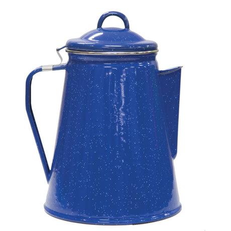 Stansport Enamel 8 Cup Coffee Pot With Percolator and 4 12 Ounce Mugs