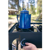 Stansport Enamel 8 Cup Coffee Pot With Percolator and 4 12 Ounce Mugs