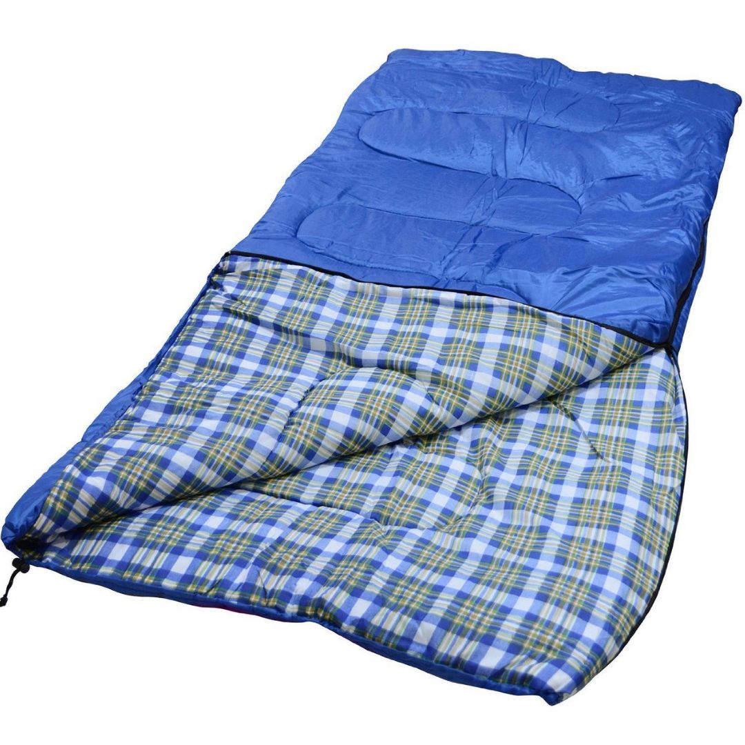 WFS Sleeping Bag 4lb Polyester/Flannel - Blue