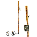 Sona Hiking/Walking Stick - Dots Carved Handle Wooden W/ Black Paracord Hand Strap