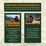 Sona Enterprises 60"x80"-3 Lb Black Wool Blanket (60-70% Wool) in Zippered Bag