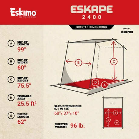 Eskimo Eskape 2400 Ice Shelter 2-Man 38200