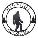 De Leon Big Foot Crossing Black 24 Inch Metal Sign