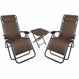 WFS Zero Gravity Chair & Table Combo - Brown